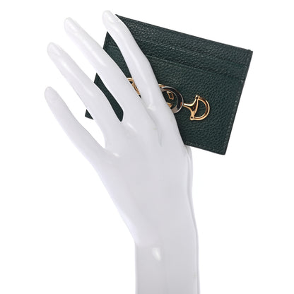 Gucci Grainy Calfskin Zumi Card Holder Vintage Green 2 of 6