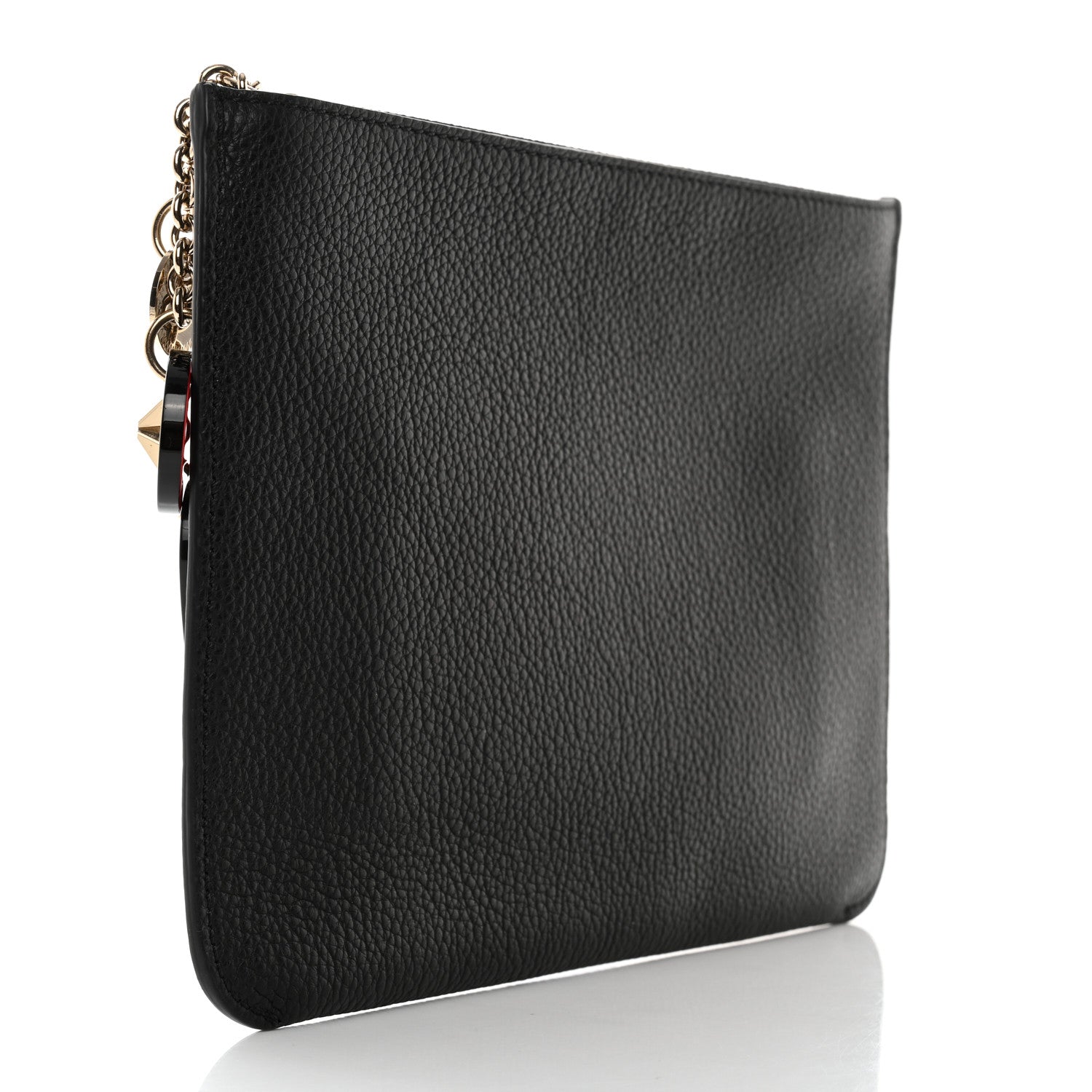 Christian Louboutin Calfskin Loubicute Charms Clutch Black 3 of 9