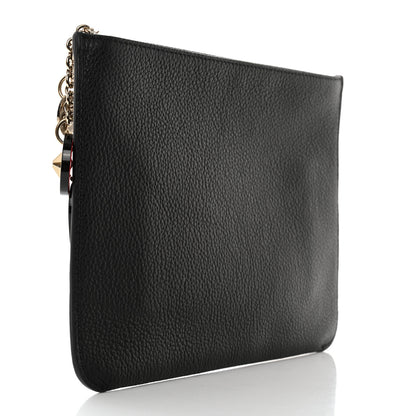 Christian Louboutin Calfskin Loubicute Charms Clutch Black 3 of 9