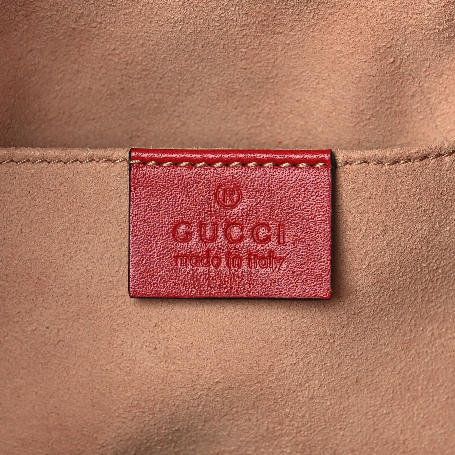 Gucci Calfskin Matelasse Sylvie Web GG Marmont Bucket Bag Hibiscus Red 6 of 8