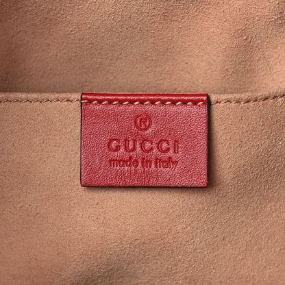 Gucci Calfskin Matelasse Sylvie Web GG Marmont Bucket Bag Hibiscus Red 6 of 8