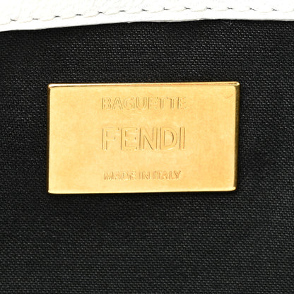 Fendi X JOSHUA VIDES Nappa FF Embossed Baguette White Black 6 of 12
