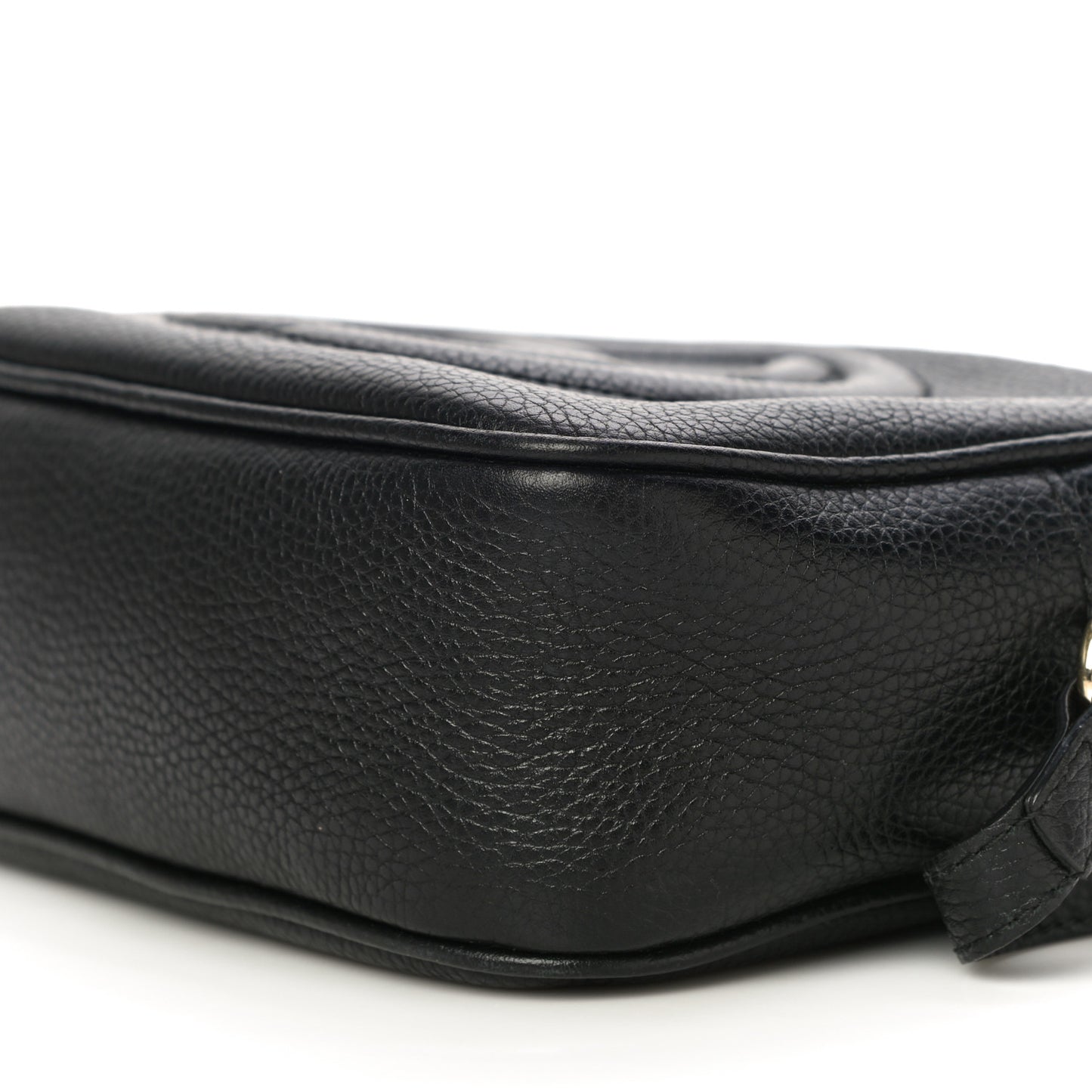 Pebbled Calfskin Small Soho Disco Bag Black