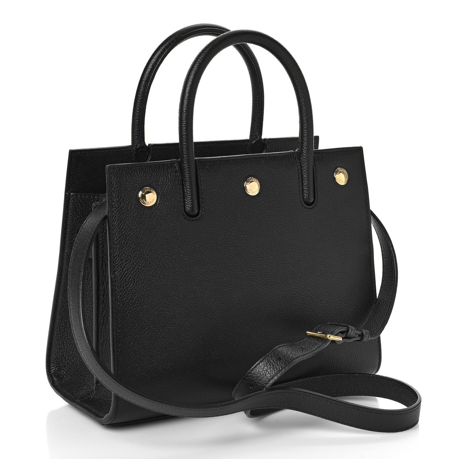 Burberry Grainy Calfskin Mini Two Handle Title Bag Black 3 of 8