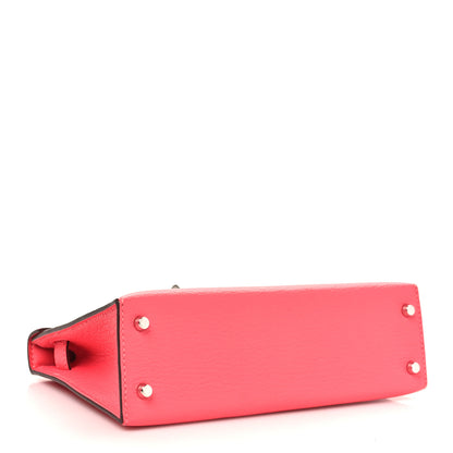 Hermes Chevre Mysore Mini Kelly Sellier 20 Rose Lipstick 4 of 11