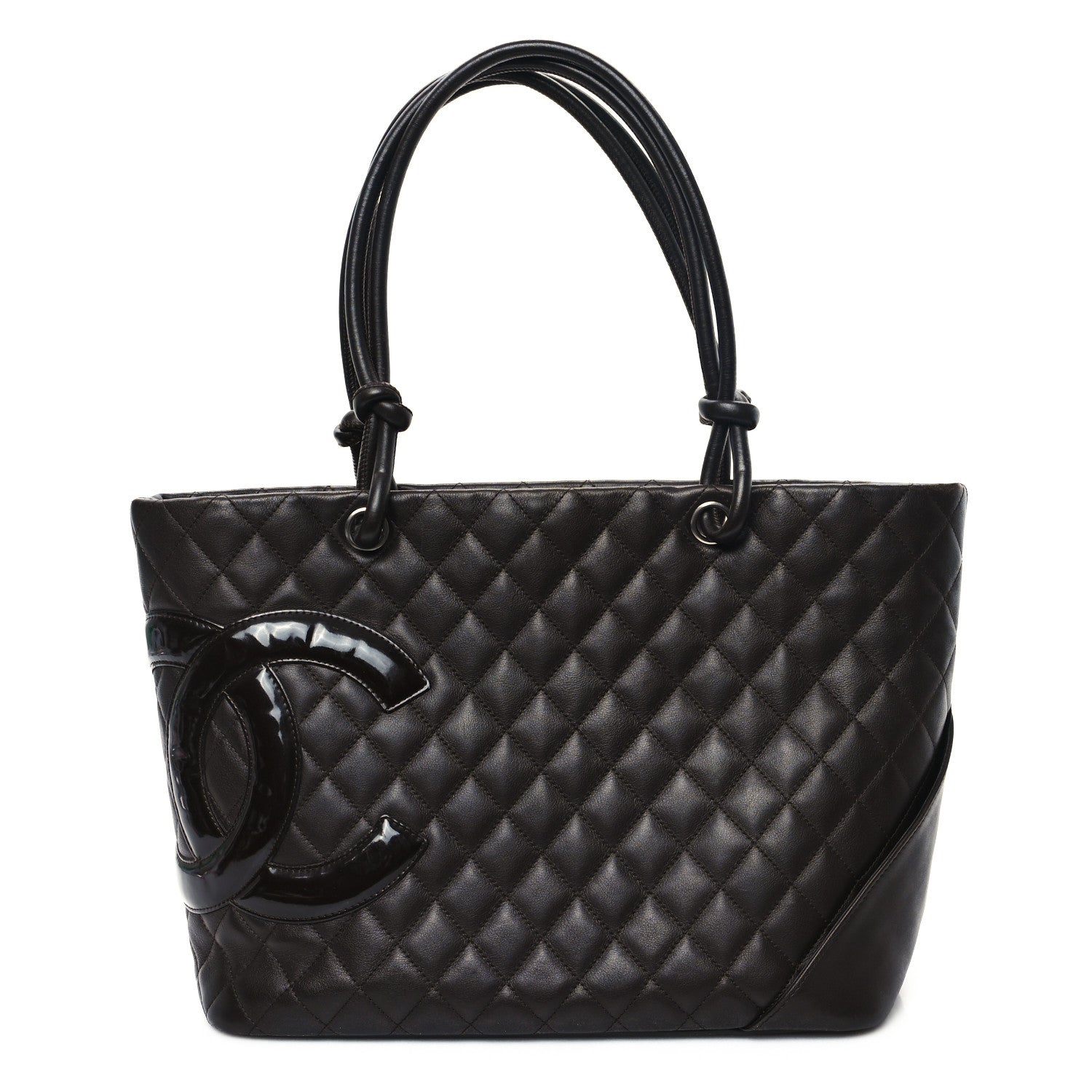 Chanel Calfskin Quilted Large Cambon Tote Brown 1 of 12