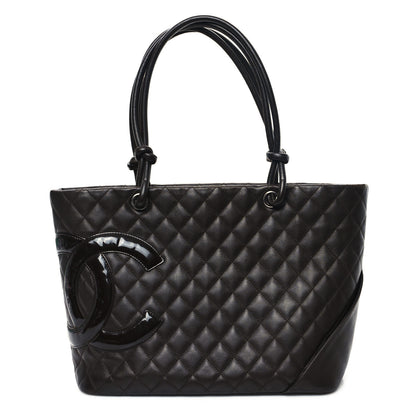 Chanel Calfskin Quilted Large Cambon Tote Brown 1 of 12