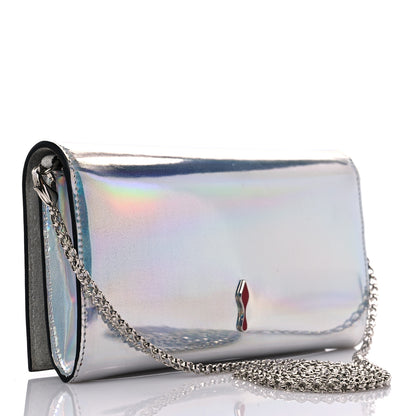 Christian Louboutin Metallic Calfskin Spikes Paloma Clutch Silver 3 of 13