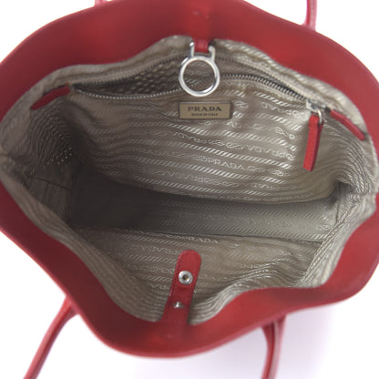 Prada Vitello Drive Perforated Perforated Tote Fuoco 5 of 11