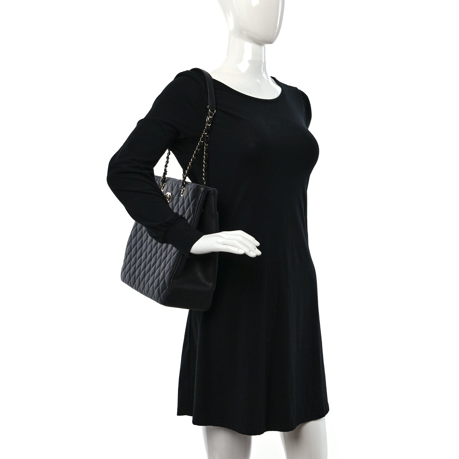Chanel Caviar Quilted Large Shopping Tote Black 2 of 10