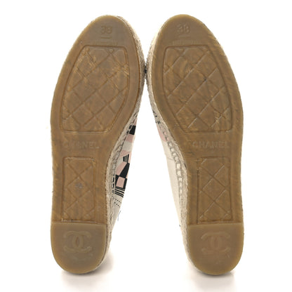 Chanel Fabric CC Espadrilles 38 Pink White Black 6 of 10