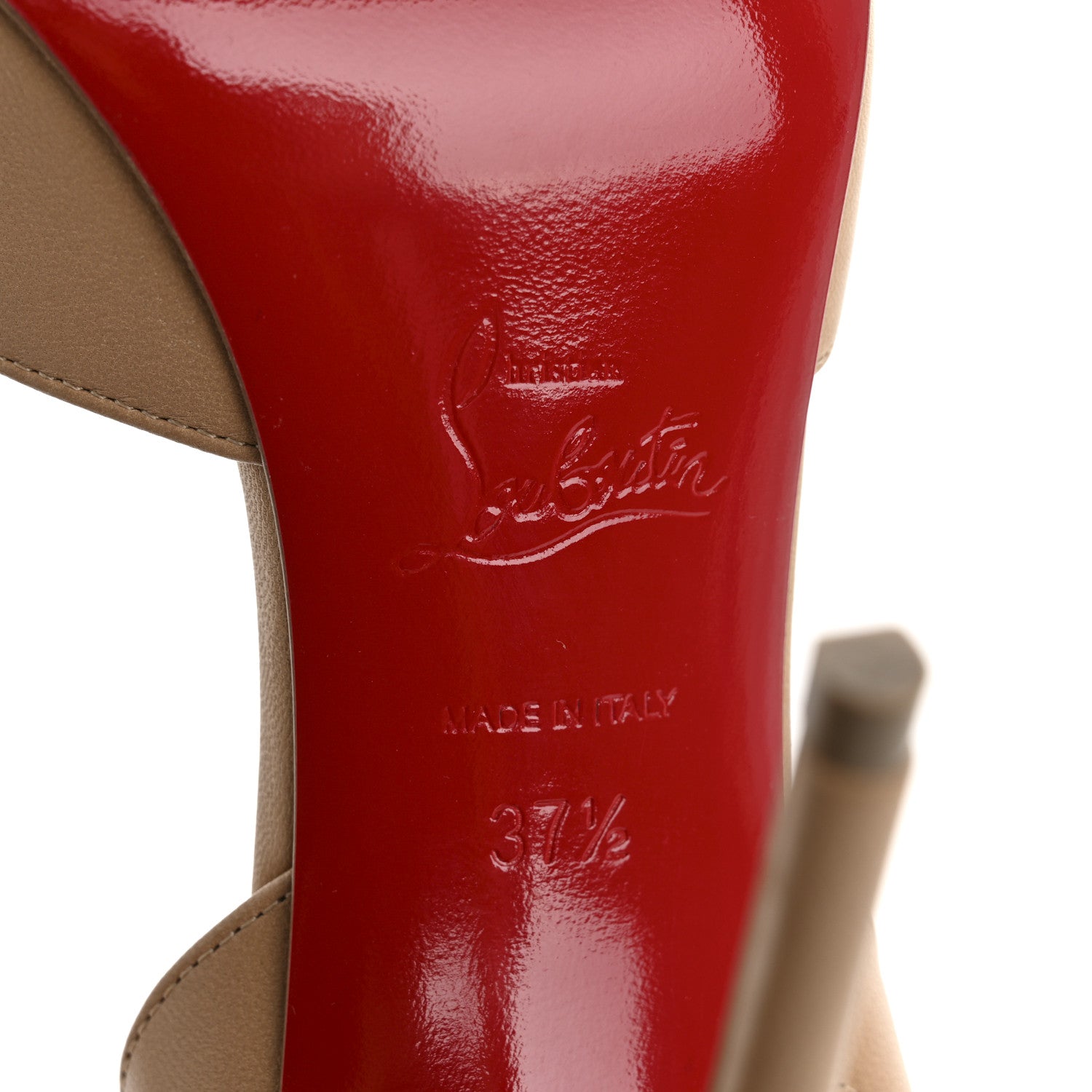 Christian Louboutin Kid O Kate Slingback 100 Pumps 37.5 Nude 8 of 11