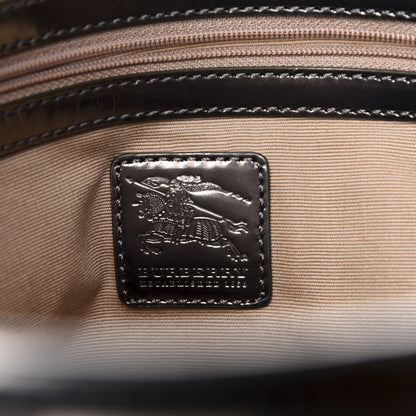 Burberry Metallic Calfskin Nova Check Shopper Tote Pewter 7 of 8