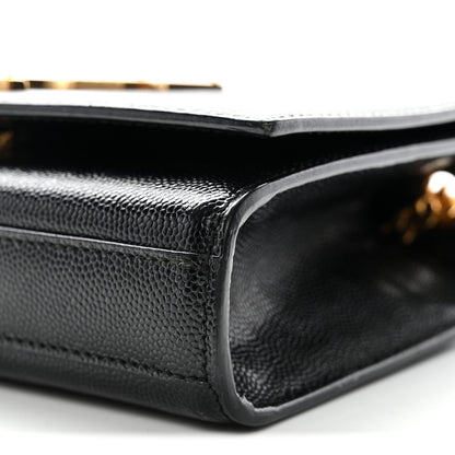 Saint Laurent Grain De Poudre Small Monogram Kate Satchel Black 10 of 10