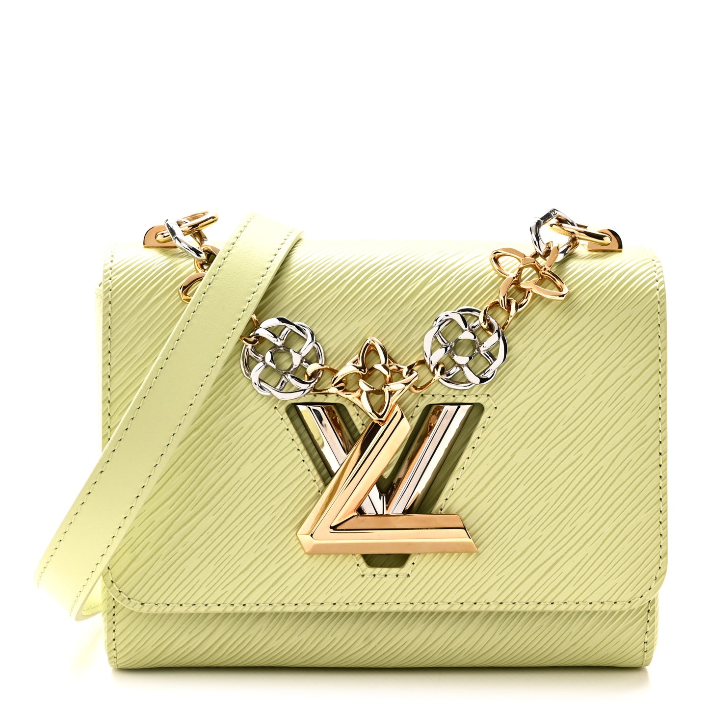 Epi Twist Braided Chain Shoulder Bag PM Vert Noto