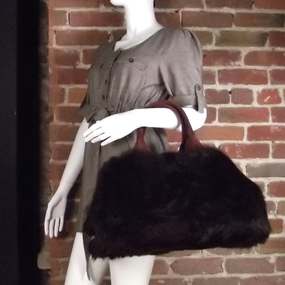 Prada Calf Hair Shearling Suede Bag Mimetico 2 of 9
