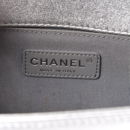 Chanel Metallic Perforated Lambskin Quilted Medium Boy Flap Argent 5 of 20