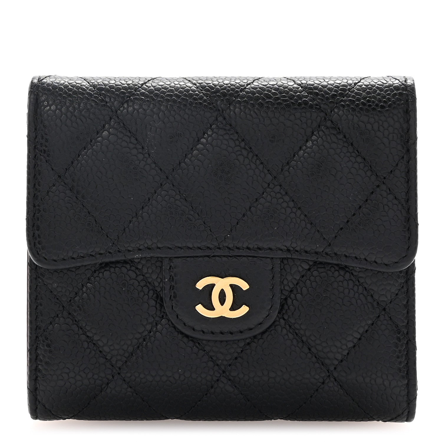 Chanel Caviar Quilted Compact Flap Wallet Black 1 of 9