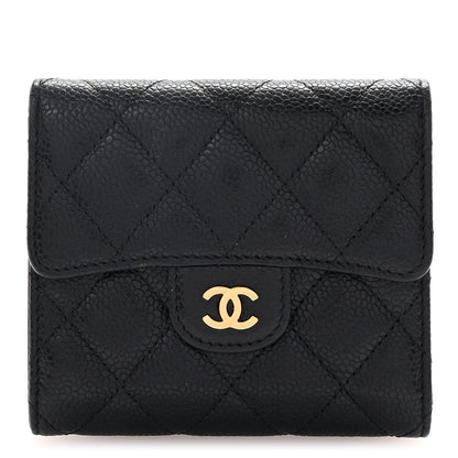 Chanel Caviar Quilted Compact Flap Wallet Black 1 of 9