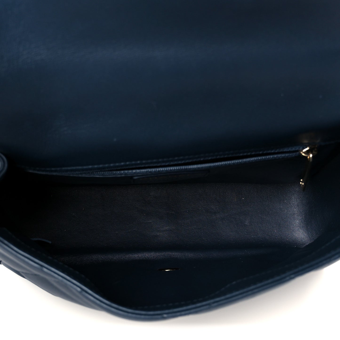 Lambskin Quilted Easy Carry Flap Navy