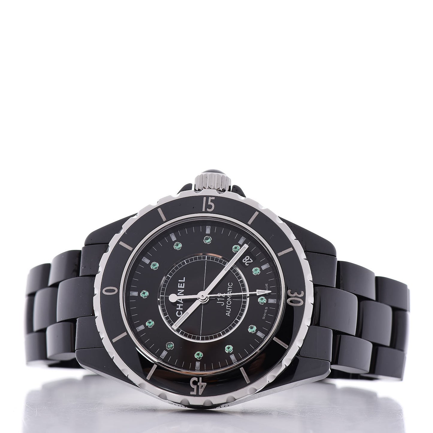 Stainless Steel Ceramic Emerald 38mm J12 Automatic Watch Black