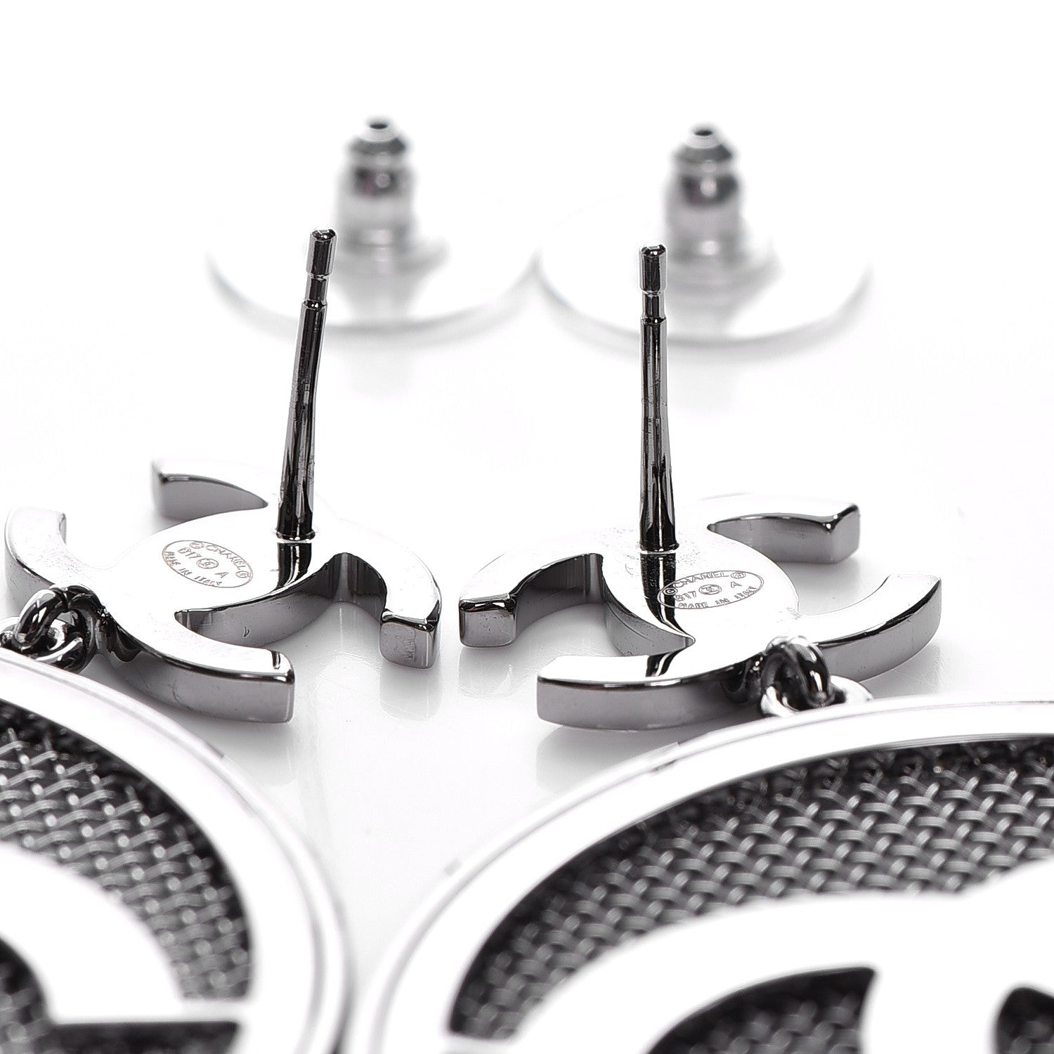 Chanel Ruthenium CC Drop Earrings 3 of 4