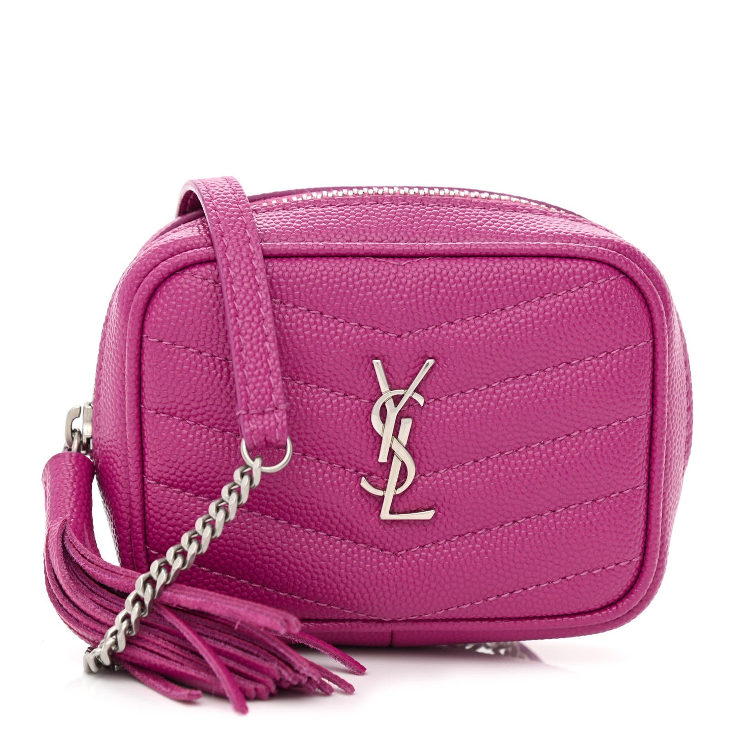 Grain De Poudre Matelasse Monogram Baby Lou Camera Bag Electric Fuxia