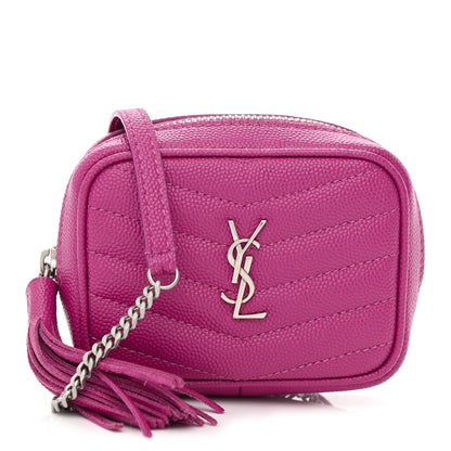 Saint Laurent Grain De Poudre Matelasse Monogram Baby Lou Camera Bag Electric Fuxia 1 of 10