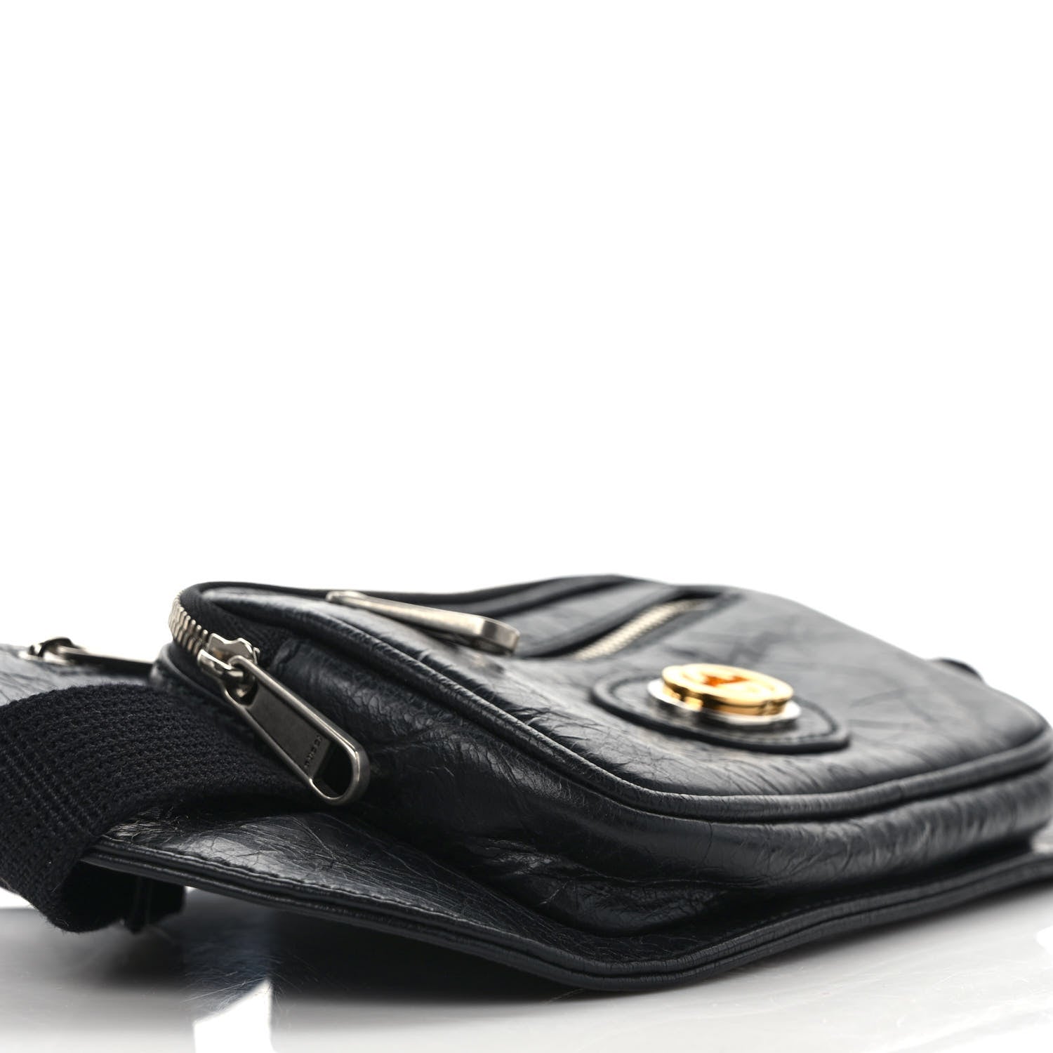 Gucci Fluffy Calfskin Morpheus Double Zip Belt Bag Black 8 of 9
