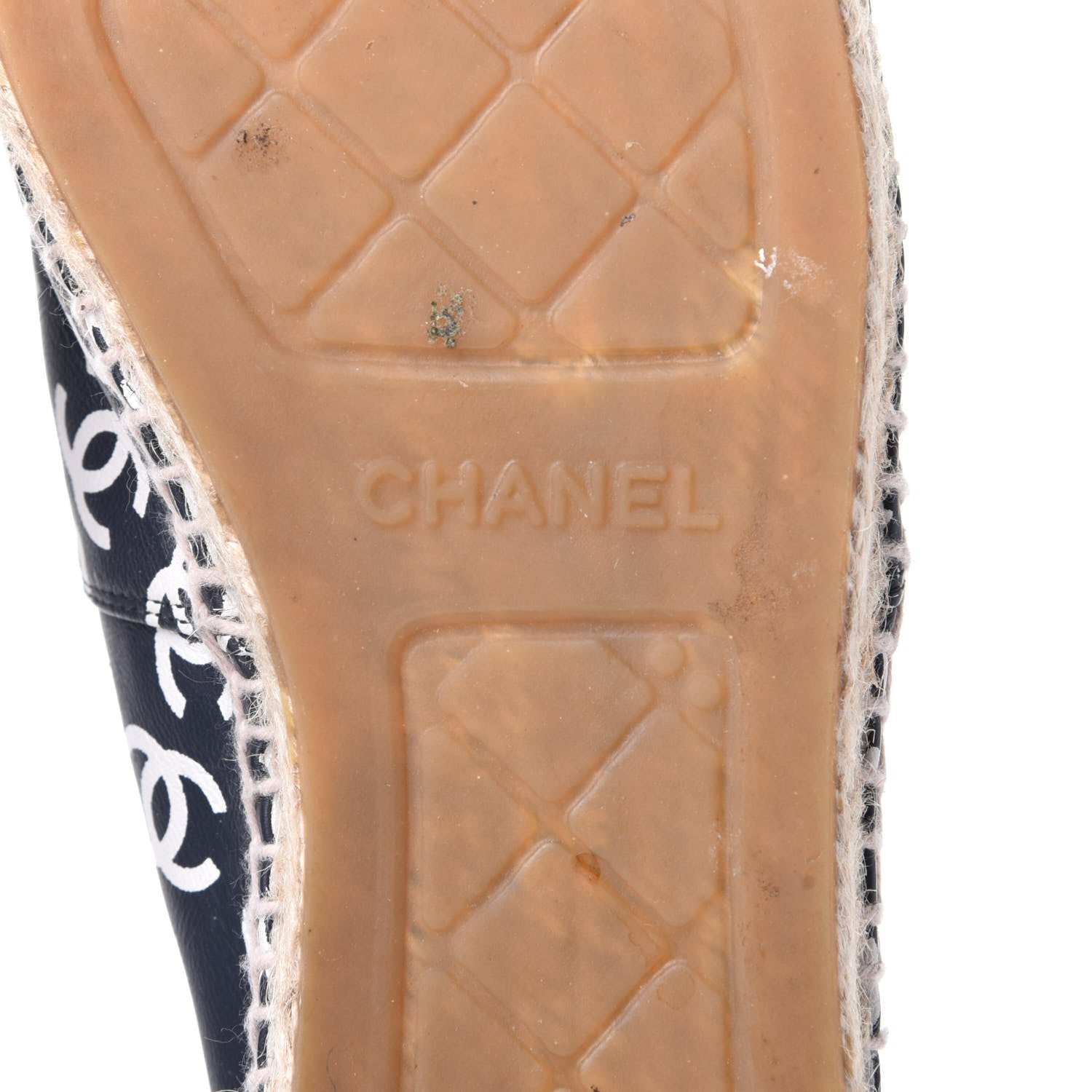 Chanel Lambskin Printed CC Espadrilles 39 Black White 8 of 11