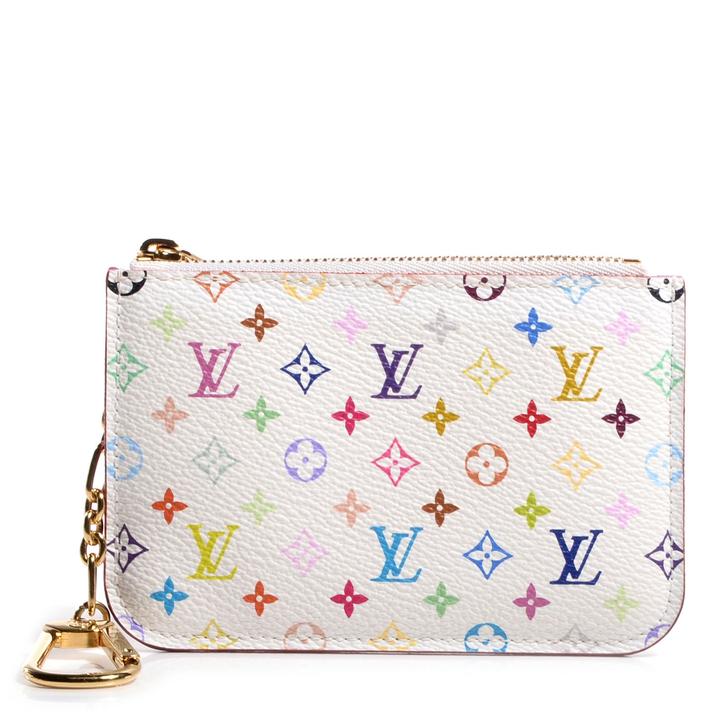 Monogram Multicolor Key Pouch White