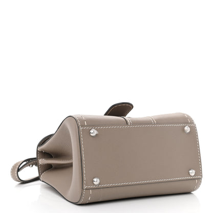 Delvaux Grained Rodeo Calfskin Surpique Mini Brillant Satchel Tourterelle Ivory 5 of 14