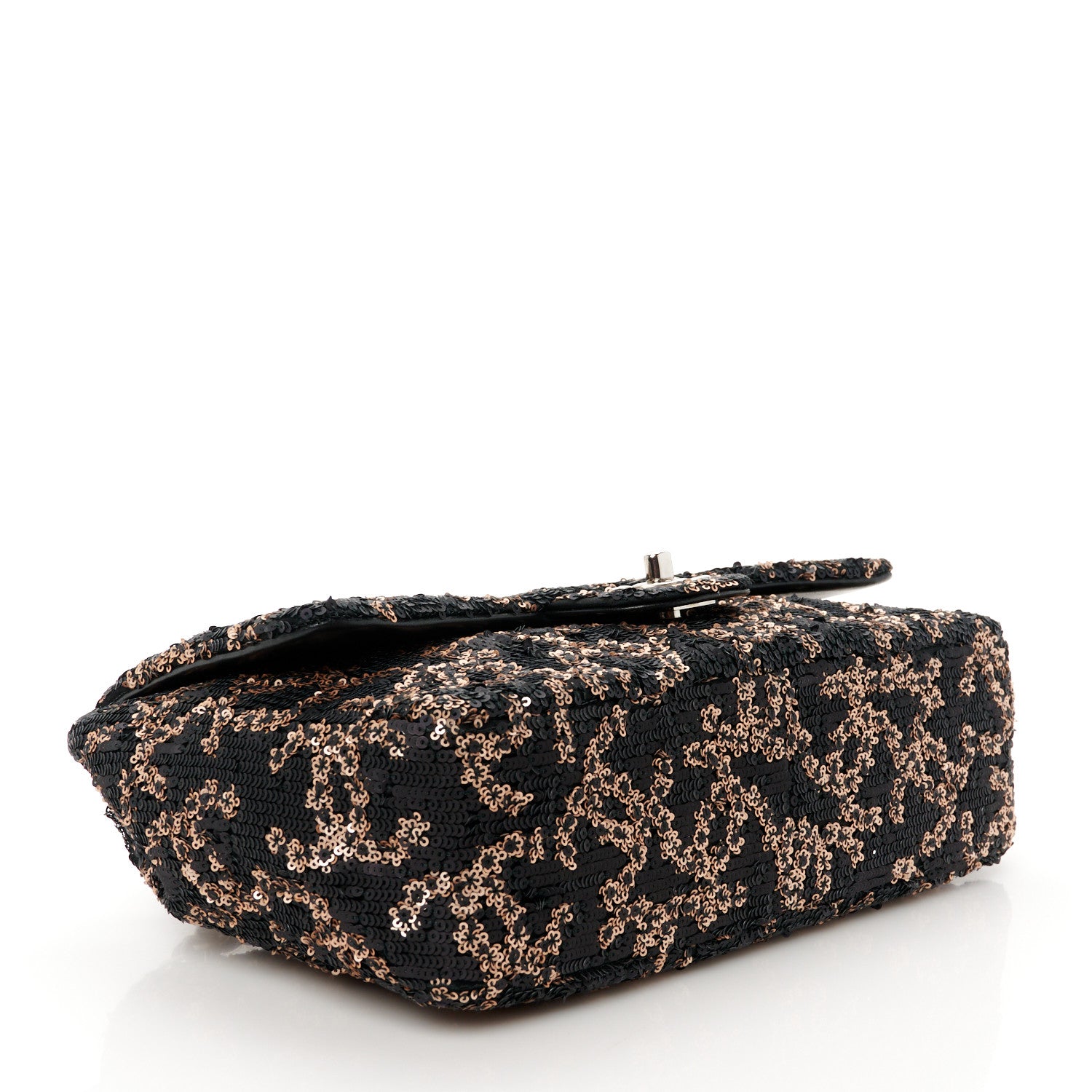 Chanel Sequin Medium Single Flap Black Gold 4 of 11