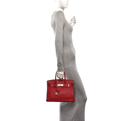 Hermes Taurillon Clemence Birkin 30 Rouge Garance 2 of 10