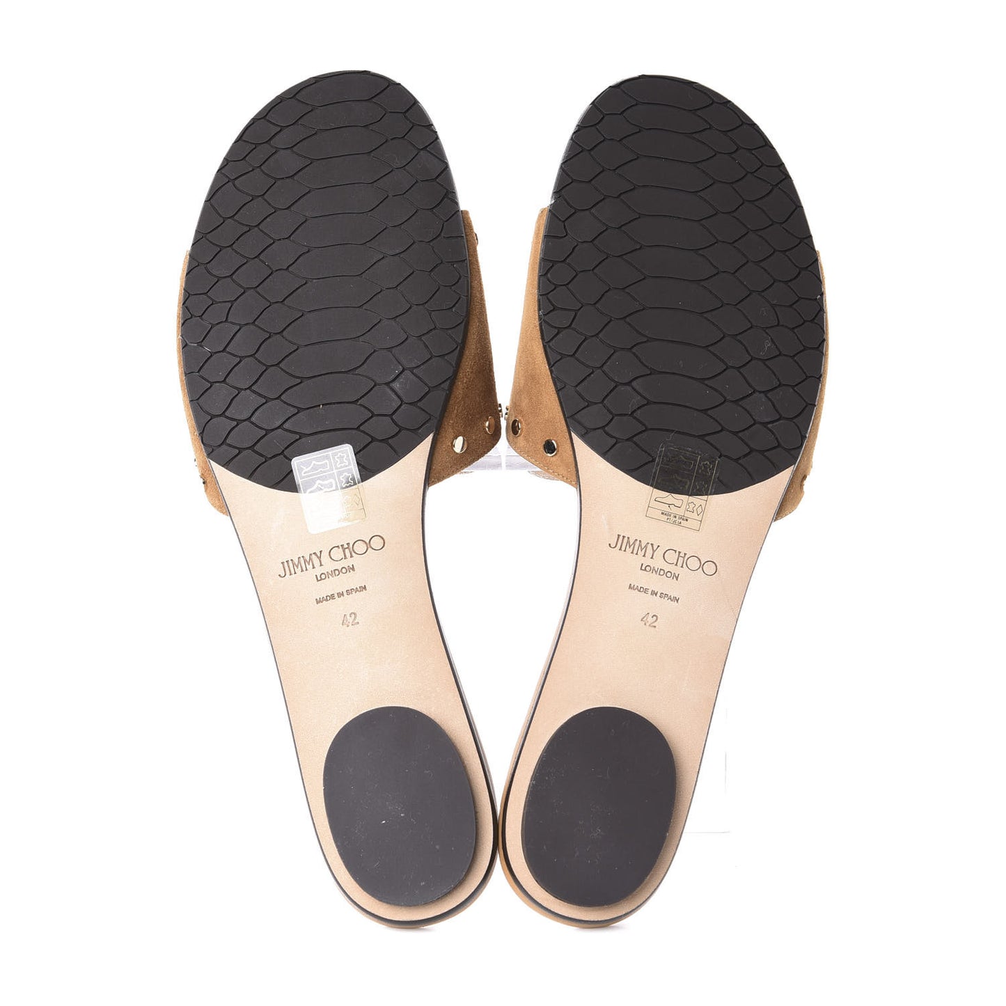 Suede Nanda Studded Flat Slide Sandals 42 Brown