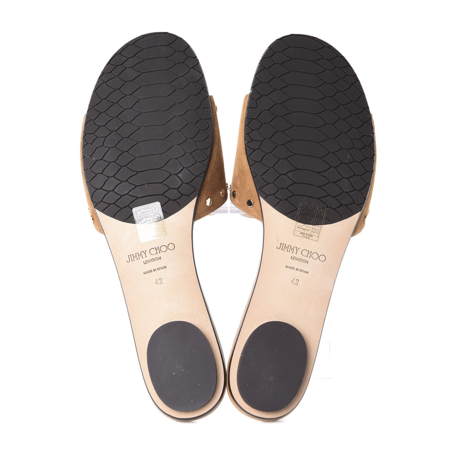 Jimmy Choo Suede Nanda Studded Flat Slide Sandals 42 Brown 6 of 9