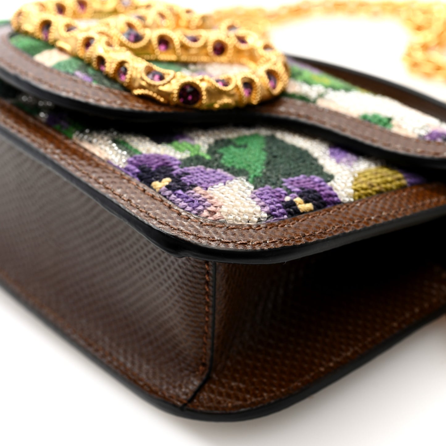 Fabric Crystal Embroidered Vlogo Small Loco Shoulder Bag Multicolor