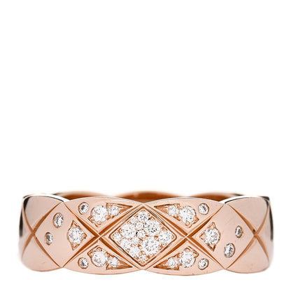 Chanel 18K Beige Gold Diamond Small Coco Crush Ring 55 8.5 1 of 5