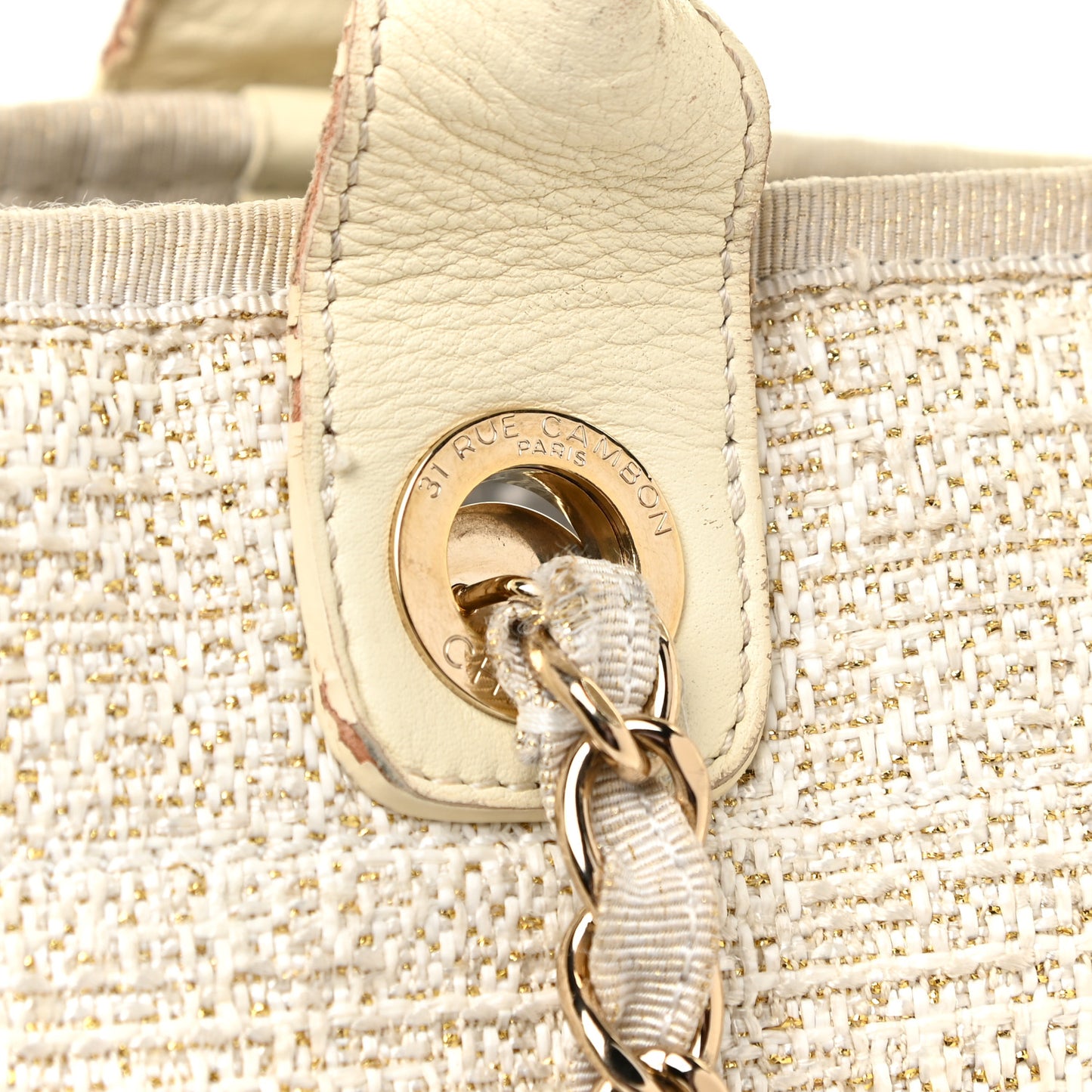 Canvas Large Deauville Tote Ivory