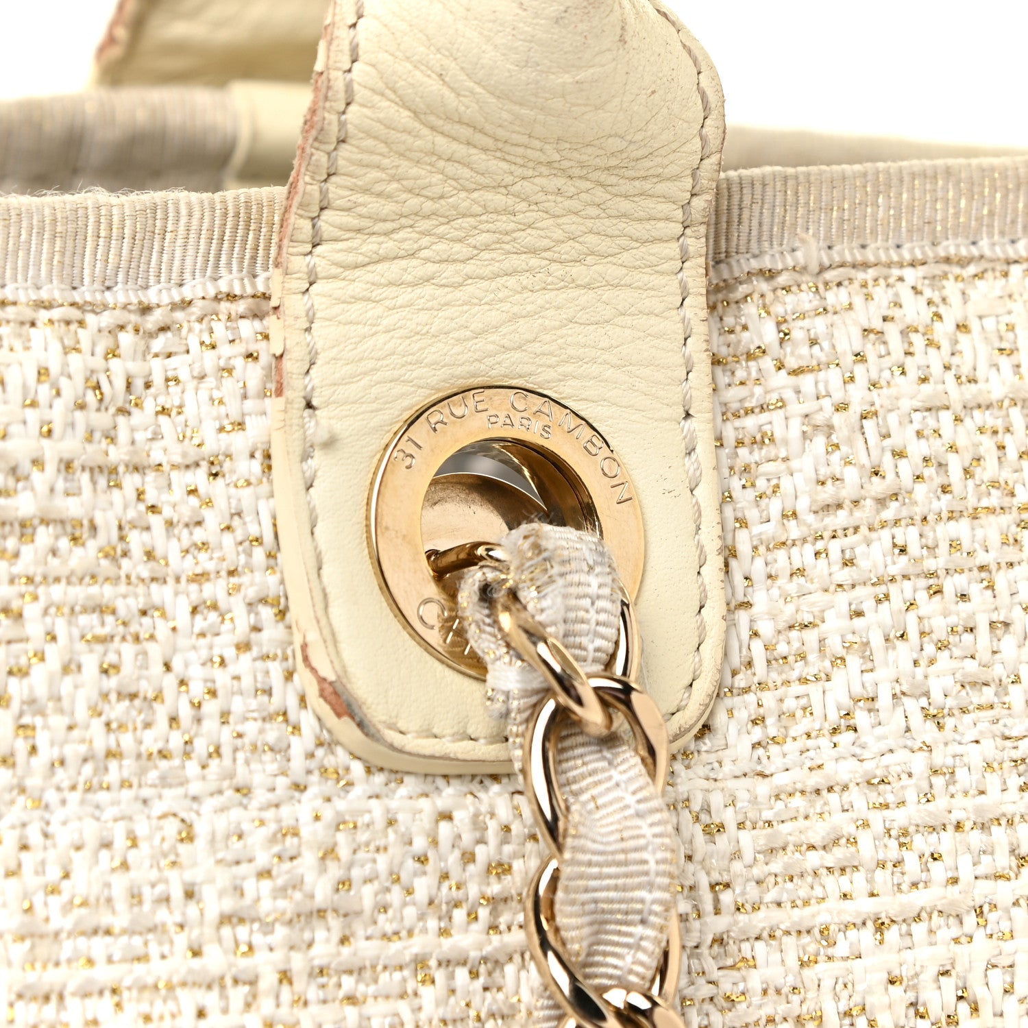 Chanel Canvas Large Deauville Tote Ivory 24 of 35