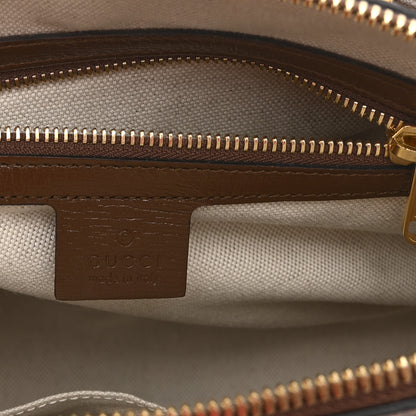 Gucci GG Supreme Monogram Azalea Calfskin Small Horsebit 1955 Top Handle Bag Beige Ebony Brown Sugar 6 of 11