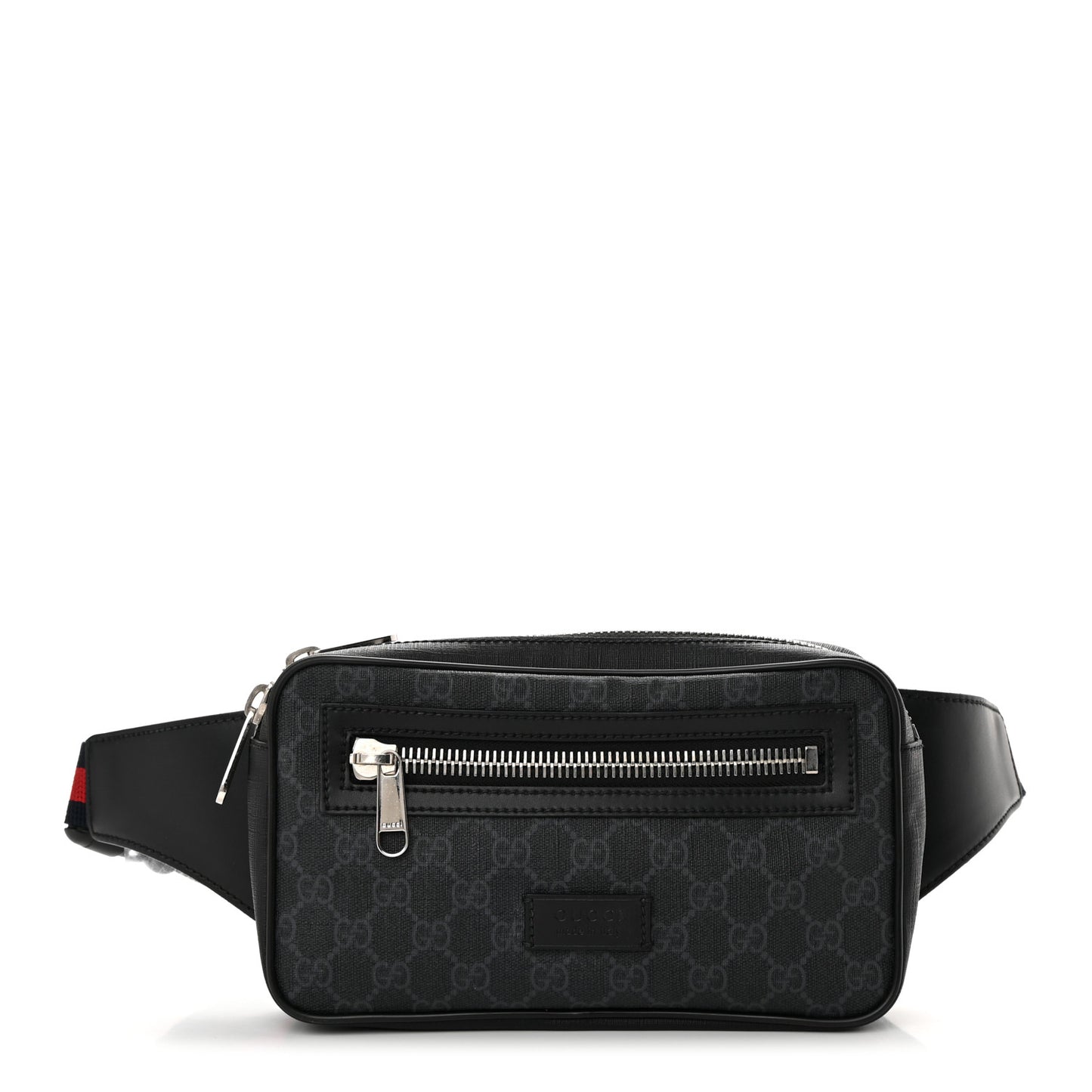 Soft GG Supreme Monogram Web Belt Bag Black Grey