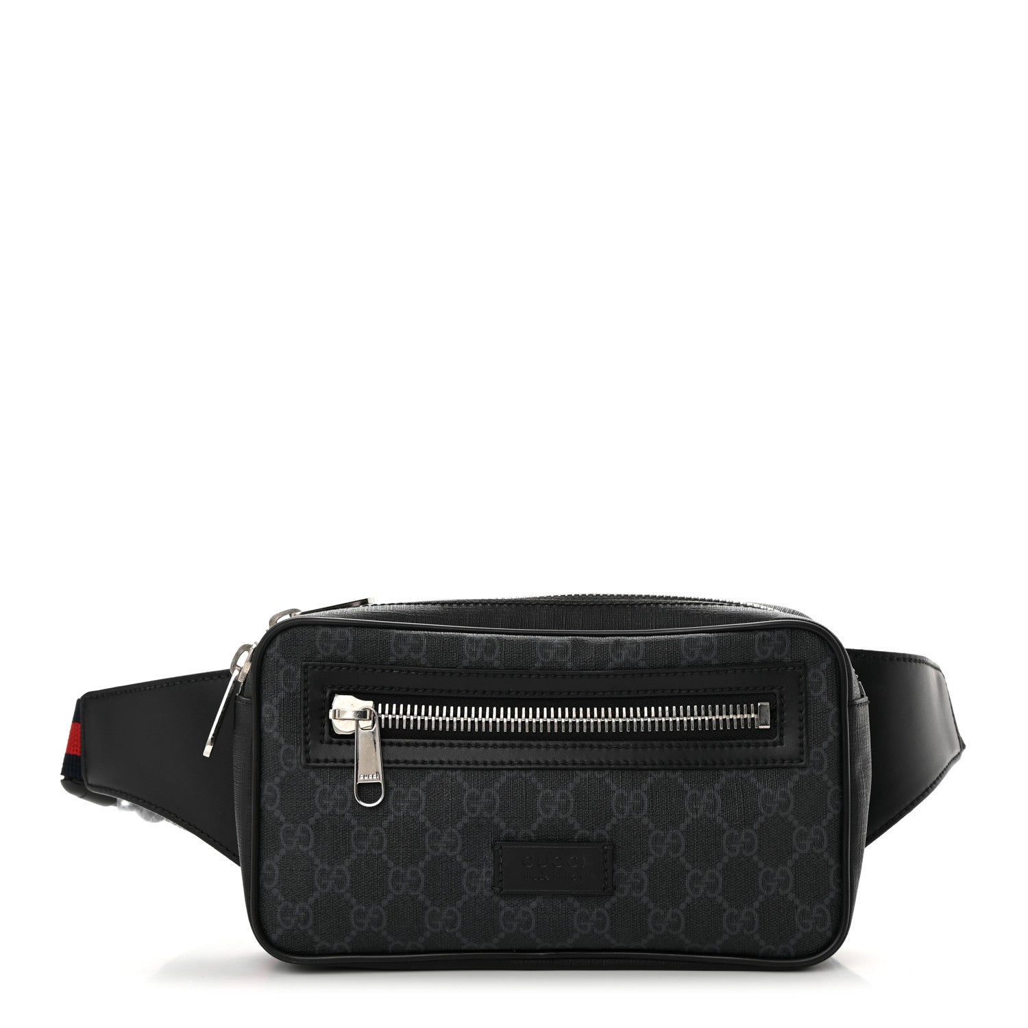 Gucci Soft GG Supreme Monogram Web Belt Bag Black Grey 1 of 13
