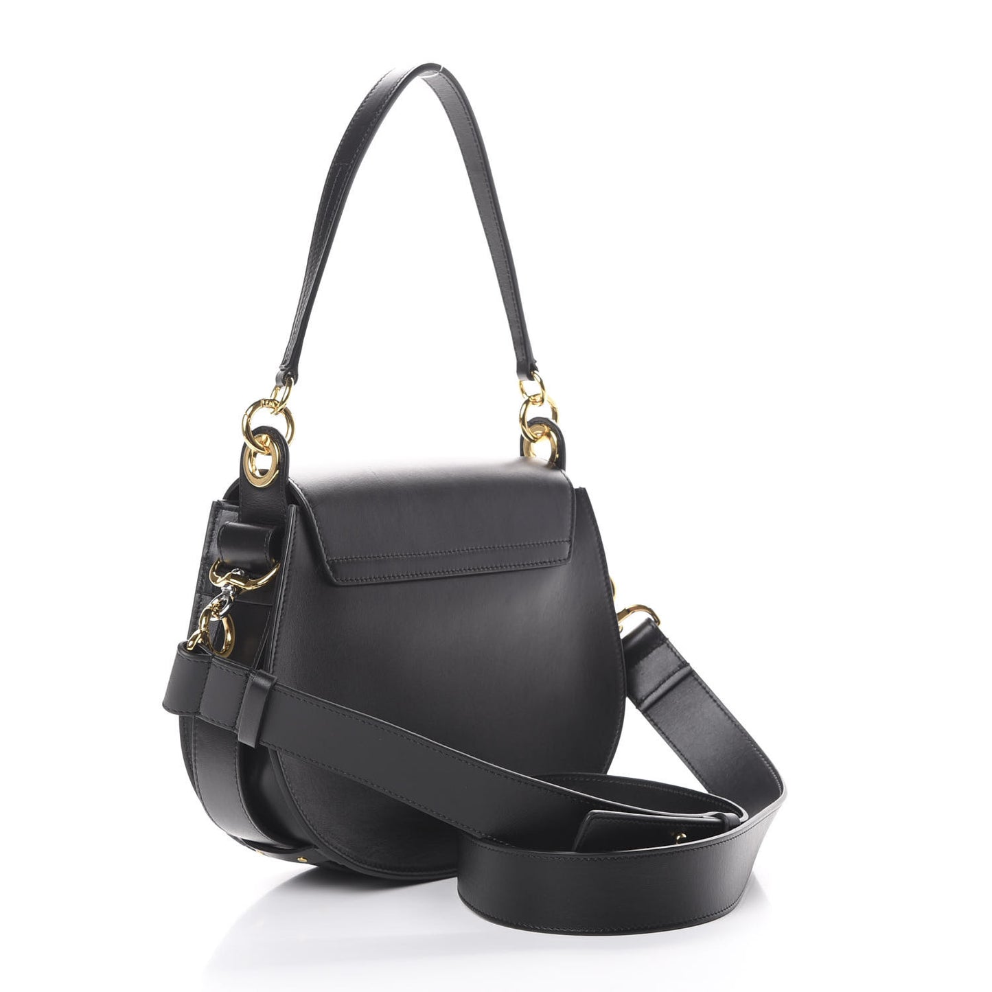 Grained Calfskin Large Tess Bag Black