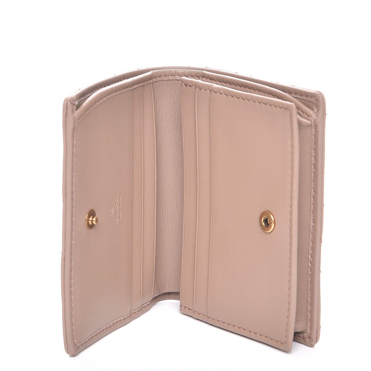 Calfskin Matelasse GG Marmont Card Case Porcelain Rose