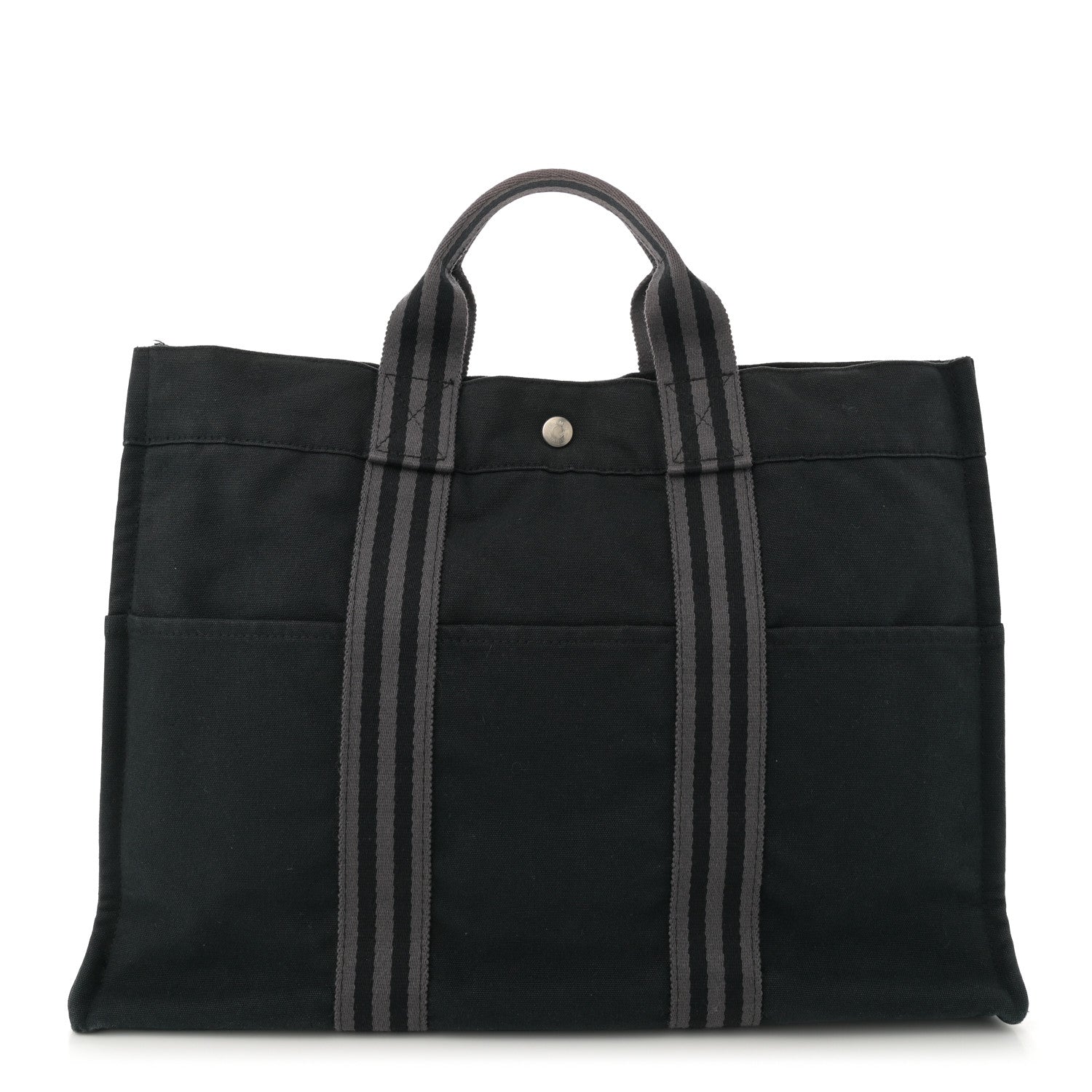 Hermes Canvas Herline MM Tote Grey 1 of 13