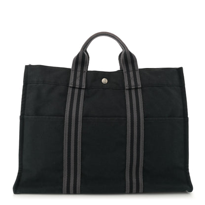 Hermes Canvas Herline MM Tote Grey 1 of 13
