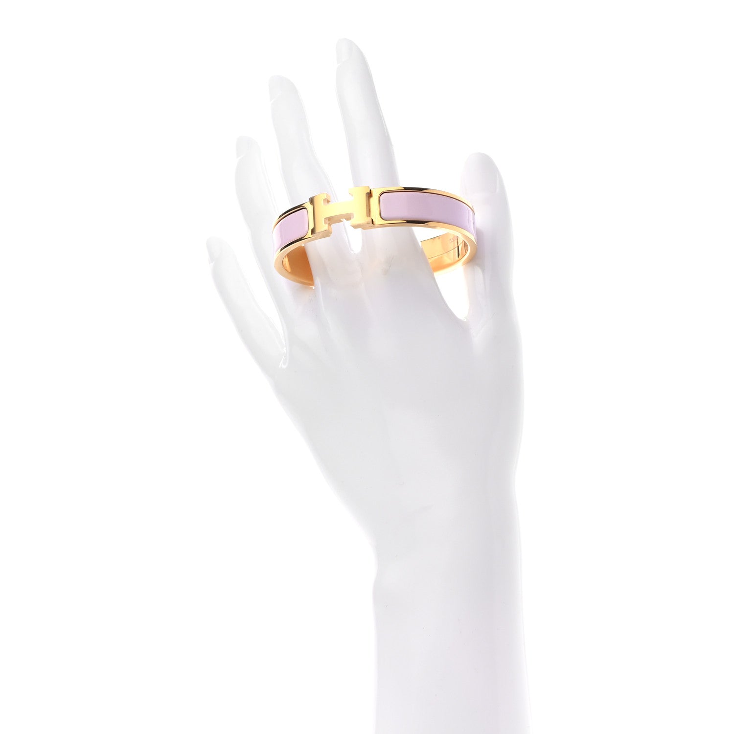Hermes Enamel Narrow Clic Clac H Bracelet PM Rose Dragee 2 of 4