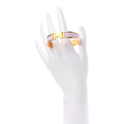 Hermes Enamel Narrow Clic Clac H Bracelet PM Rose Dragee 2 of 4