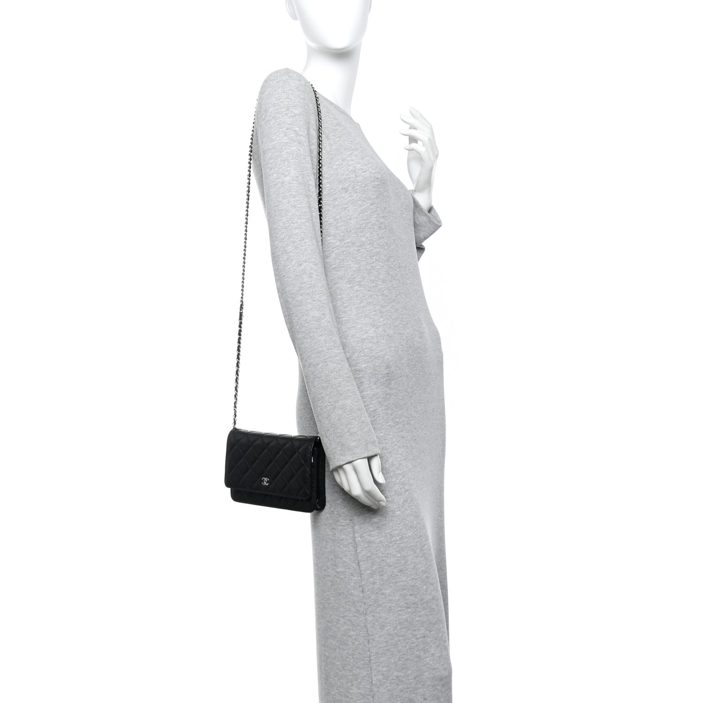 Caviar Quilted Wallet On Chain WOC Black